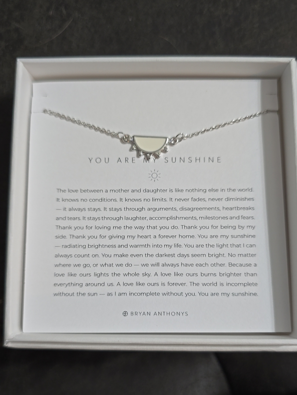 Bryan Anthonys Women’s Necklace - You Are My Sunshine